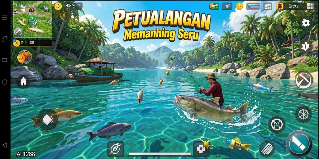 Gameplay menarik saat menangkap berbagai jenis ikan di API288.