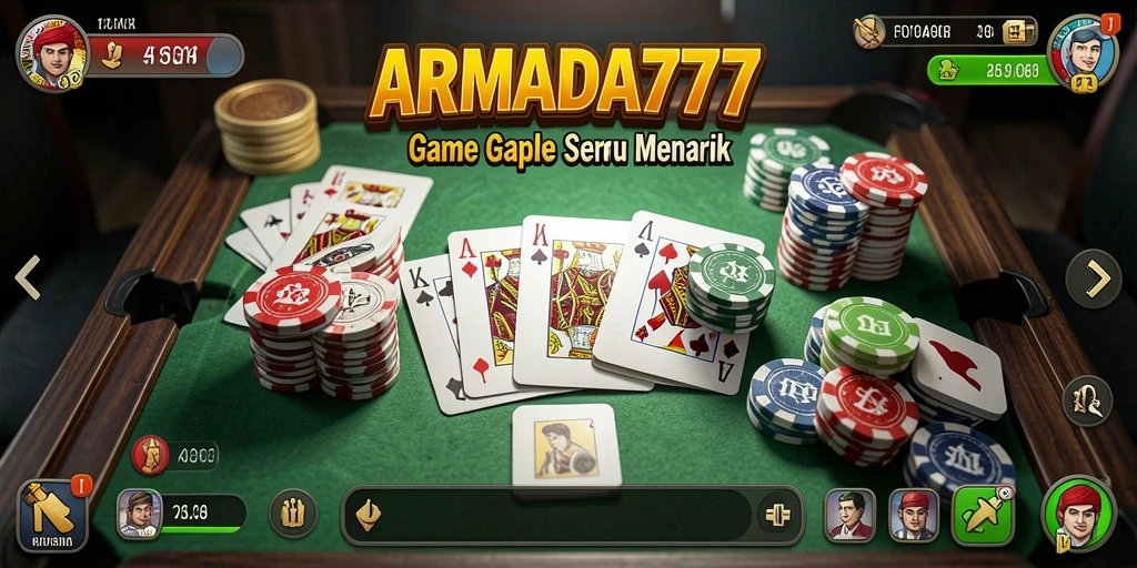 Tampilan gameplay Gaple seru di ARMADA777.