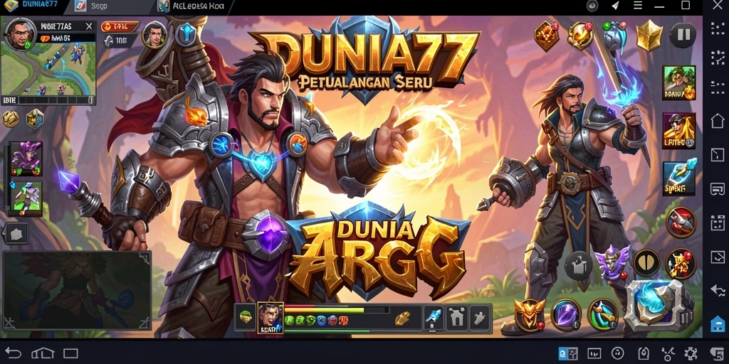 Gameplay seru DUNIA77 dengan pertarungan dinamis.
