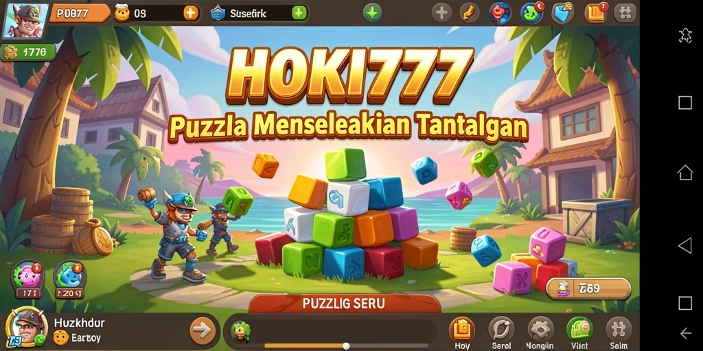 Screenshot HOKI777 menampilkan tantangan Puzzle yang menarik dan seru.