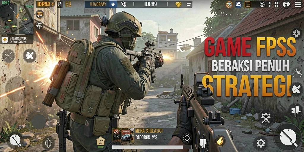Screenshot utama IDR89 menampilkan aksi intens dalam pertempuran FPS.