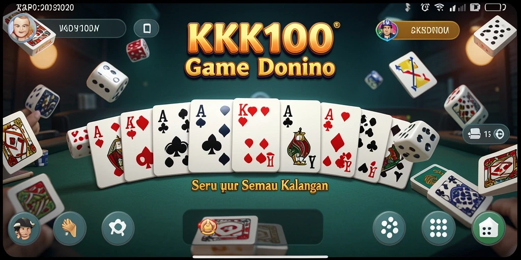 Screenshot KPK100 menunjukkan gameplay domino yang seru dan interaktif.