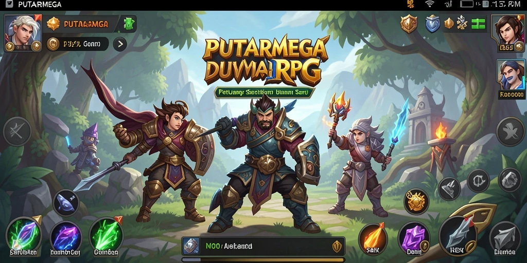 Screenshot menunjukkan aksi seru dalam gameplay RPG PUTARMEGA.
