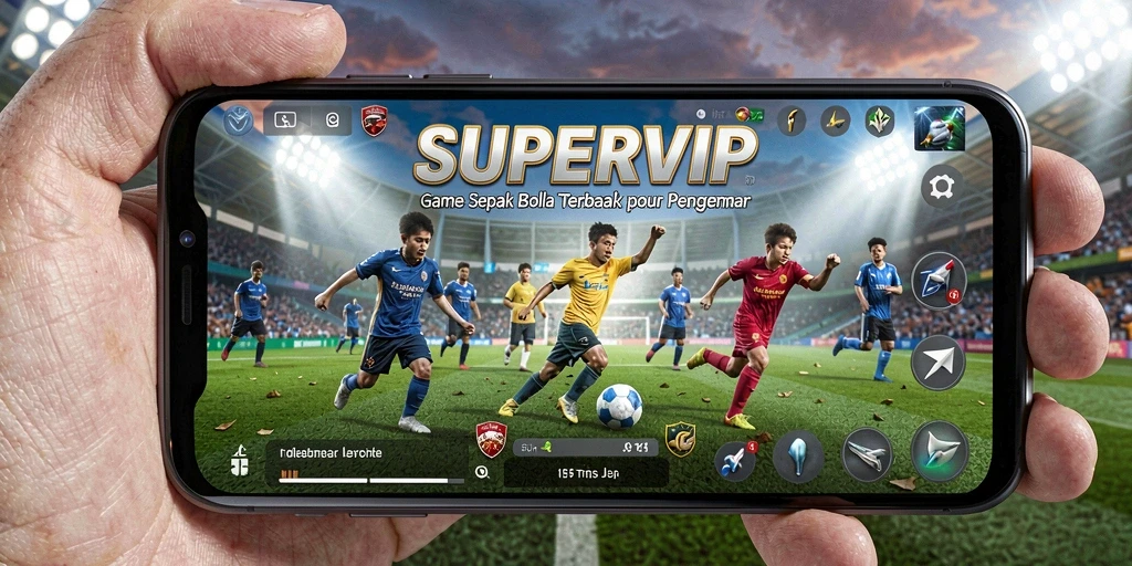 Tampilan gameplay yang menarik di SUPERVIP dengan aksi sepak bola.