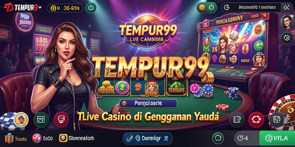 Gameplay mendebarkan Live Casino di TEMPUR99, interaksi real-time dengan dealer.